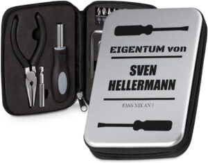 🔥 Angebote & Aktionen – Maverton Tool Set with Print – Tool Box Toolbox Tool Box – Personalised – Size: 16 x 11 x 4 cm – Birthday Gift for Men – Christmas Gifts – Property