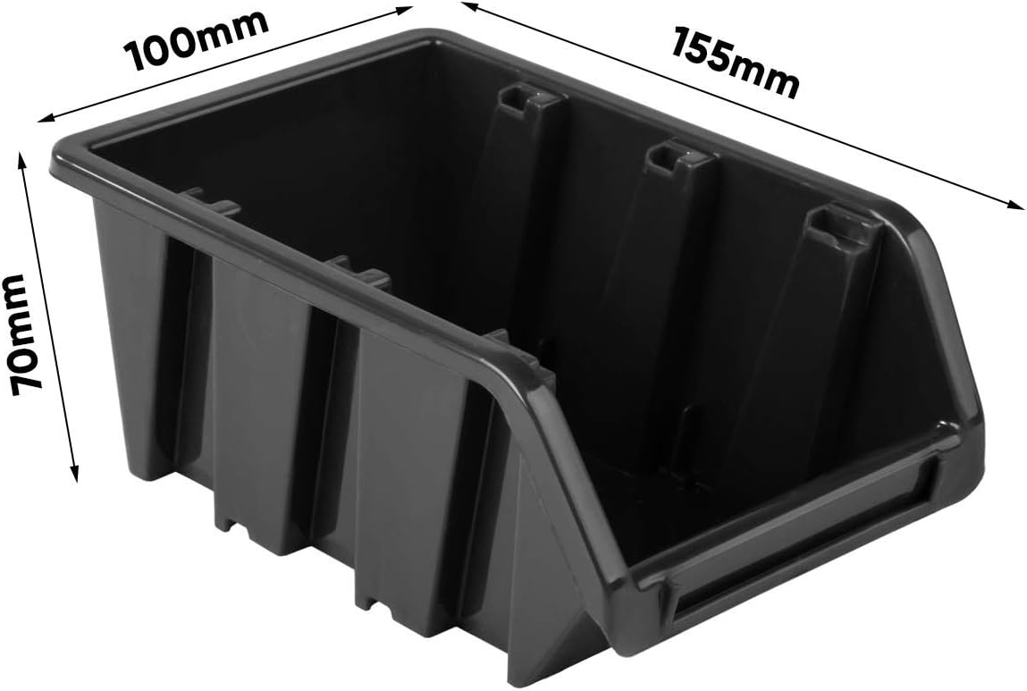 🔥 Angebote & Aktionen – Storage System Workshop Shelving - 1152 mm x 780 mm - Wall Shelf with 44 Pieces Stackable Boxes and Tool Holder - Shelf Wall Plates Extra Strong System. – Bild 7