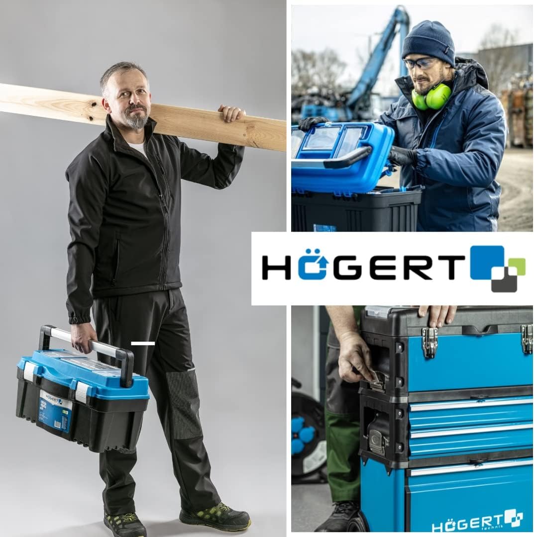 🔥 Angebote & Aktionen – Högert Technik Metal Tool Box for Tools and Small Parts - Tool Box/Tool Box - 45 cm x 20.5 cm x 20 cm - Box with Fully Accessible Compartments - Sturdy Case – Bild 8