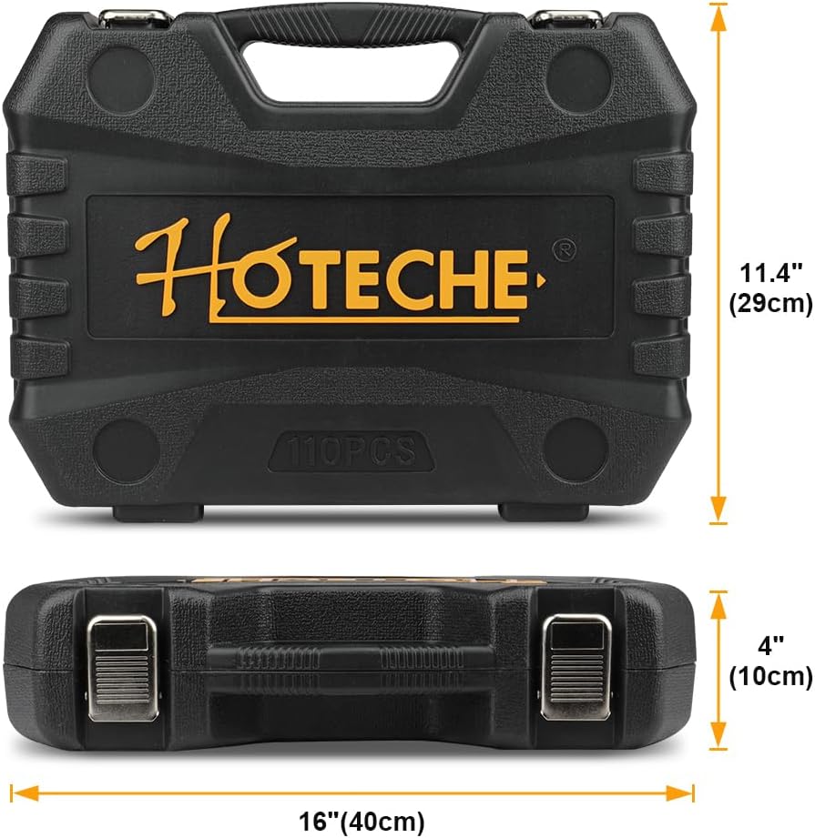 🚗 KFZ & Werkstatt – Hoteche Socket Spanner Set 110 Pieces 1/4 Inch & 1/2 Inch Tool Box Set - Professional Tool Set – Bild 4