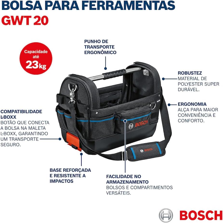 ⚒️ Bau & Montage – Bosch Professional GWT 20 Werkzeugtasche, ProClick System, kompatibel mit L-BOXX – Bild 8