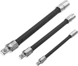 🚗 KFZ & Werkstatt – VILLCASE Steckschlüsselverlängerung Satz 1/4-1/2 Zoll Elastische Verbindungsstange Federstahl Flexibel Ratschenverlängerungsstange Für Werkstatt Und Kfz