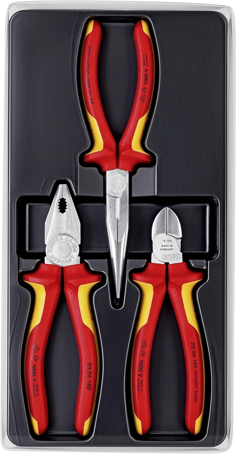 ⚡ Elektro & Technik – Knipex Electrical package with three VDE approved pliers, 00 20 12, multicolour, 00 20 12
