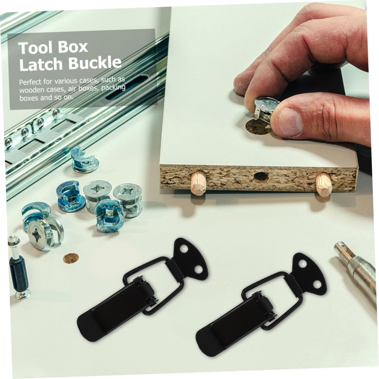 ⚒️ Bau & Montage – 12 Stück teiliges Schwere Metall Kofferverschlüsse mit Federriegel Robuste Box Schnappverschlüsse für Werkzeugkoffer Einfache Montage Langlebig und Rostfrei Verschiedene für – Bild 5