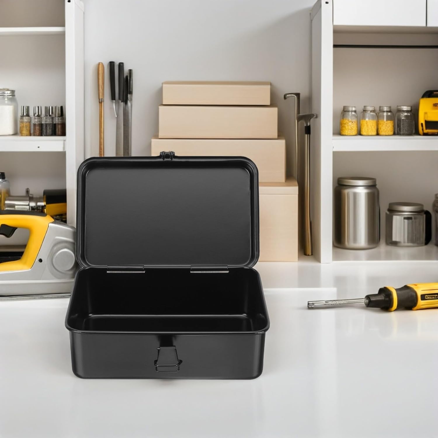 🚗 KFZ & Werkstatt – Portable Tool Box Made of Thick Iron, Small Metal Box with Secure Closure, Compact Storage Box for DIY and Car Mechanics – Bild 5