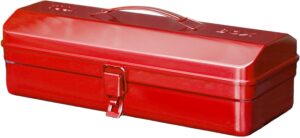🔥 Angebote & Aktionen – Tool Box Empty Large Tool Box 37 x 16 x 12 cm Metal Tool Box with Carry Handle and Locking Camber Top Steel in Red Toolbox Empty
