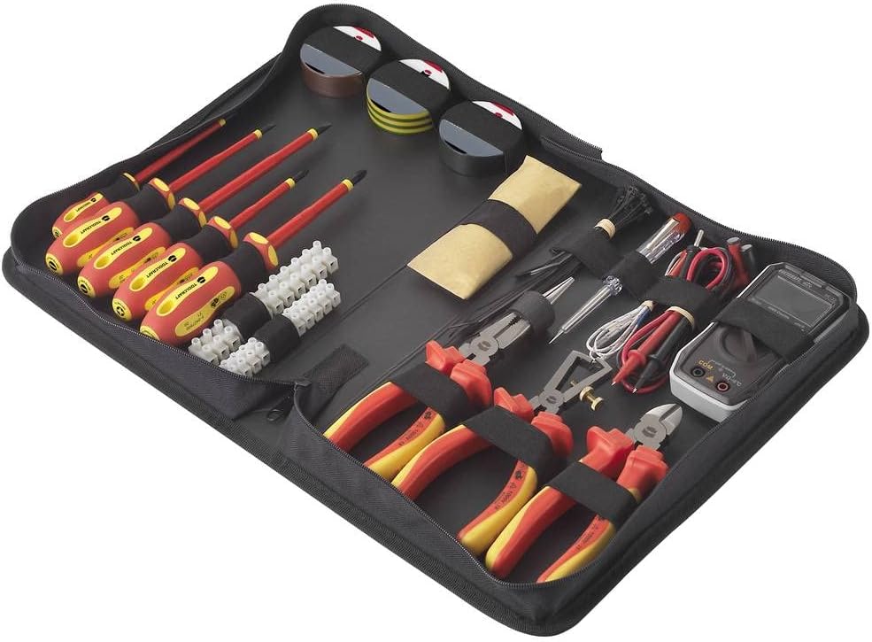 ⚡ Elektro & Technik – Toolcraft TO-7762929 Elektriker-Heimwerker-Werkzeugset in Tasche 50-teilig mit Digitalmultimeter VOLTCRAFT VC-22