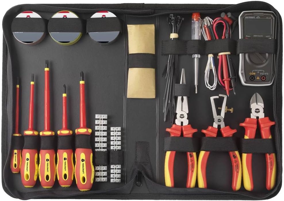 ⚡ Elektro & Technik – Toolcraft TO-7762929 Elektriker-Heimwerker-Werkzeugset in Tasche 50-teilig mit Digitalmultimeter VOLTCRAFT VC-22 – Bild 3