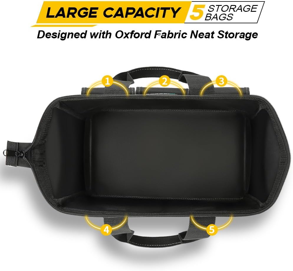 ⚡ Elektro & Technik – Werkzeugtasche, Grün, 31 cm/12 Zoll, aus 1680D Polyester, ideal für Heimwerker und Handwerker (12 Zoll) (Grün, 12 Zoll) – Bild 7