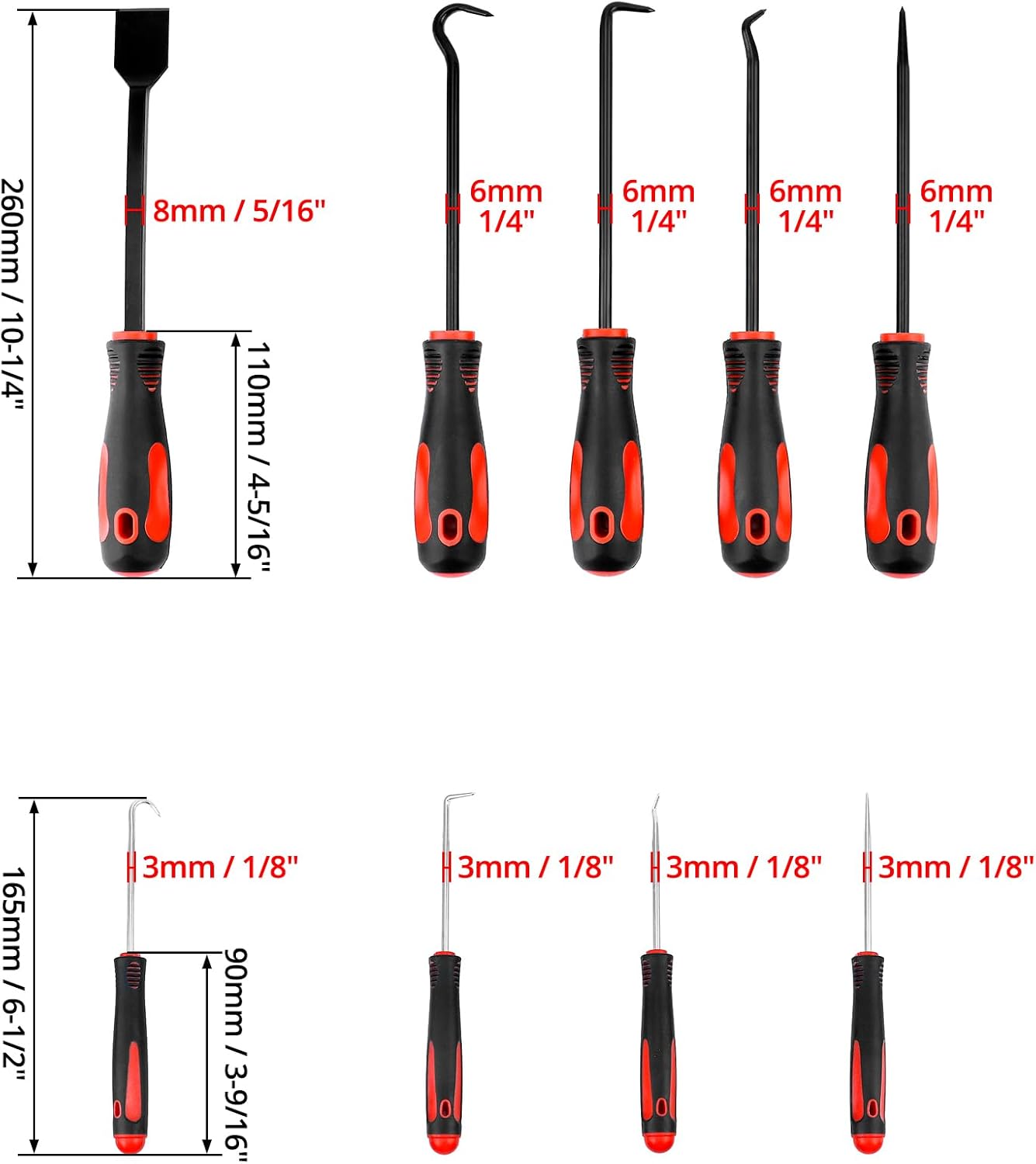 🚗 KFZ & Werkstatt – QWORK® 9-Piece Set with Long Hook and Pimple with Scraper, Seal Disassembly Tool, Car and Electronics Repair Tool Set – Bild 6