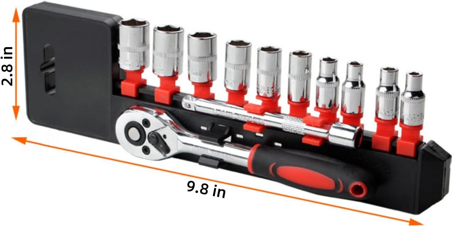 🚗 KFZ & Werkstatt – YWHWXB 12 Piece Socket Set with Ratchet Wrench and Extension Bar Metric SAE Mechanic Tool Set – Bild 2