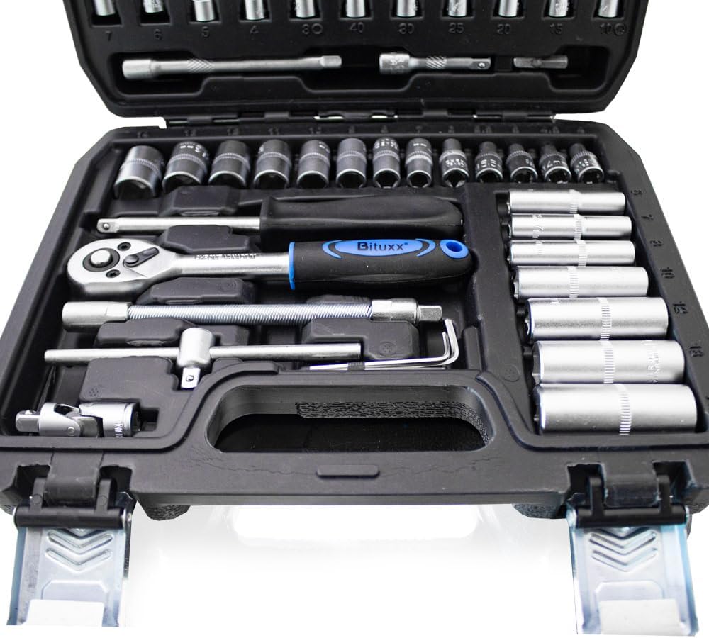 🔥 Angebote & Aktionen – BITUXX Tool Box 53-Piece Tool Ratchet Box 1/4 Inch Ratchet Box Socket Extensive 1/4 Inch Ratchet Set Including Nuts and Adapter – Bild 2