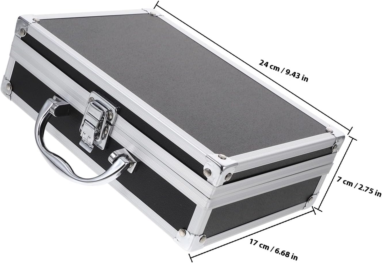 ⚡ Elektro & Technik – Yardenfun Tragbarer Aluminium Werkzeugkoffer mit Hartschale Multifunktionale Aufbewahrungsbox 23X16X7cm Schwarzer Metallkoffer für Elektriker und Werkzeugzubehör – Bild 2