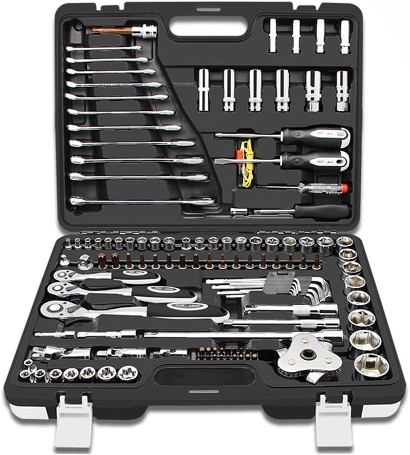 ⚡ Elektro & Technik – GJX Werkzeugkasten, Mechanik-Set, Werkzeuge und Steckschlüsselsatz, Mechanik-Werkzeug-Set, 123-teilig, Selbstwerkzeug-Zubehör-Set, Steckschlüssel-Set, Werkzeug-Set, Elektro-Werkzeug-Set – Bild 2