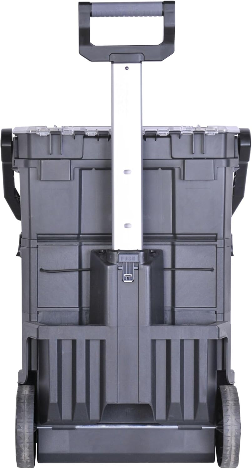 🚗 KFZ & Werkstatt – STANLEY 2-in-1 Rolling Workshop Tool Box Empty Tool Box (53 x 75.60 x 32 cm, Tool Carrier with Organiser Attachment, with Two Large Compartments, Telescopic Handle, Made of Robust Plastic) STST1-79231 – Bild 4