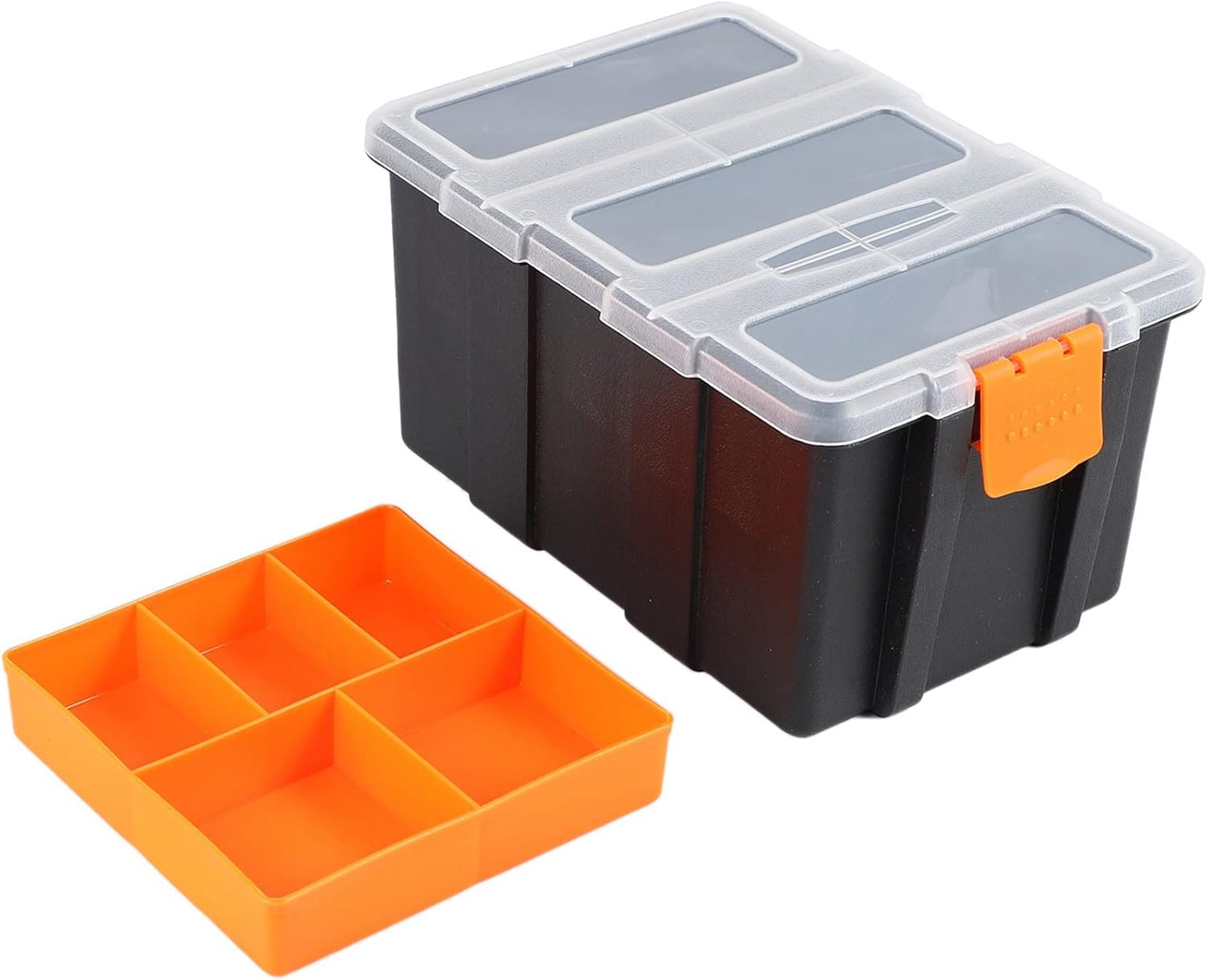 ⚒️ Bau & Montage – F-156D Tragbarer Werkzeugkoffer, moderner Kunststoff-Werkzeugkasten, Schwarz & Ge, kompakte Aufbewahrungslösung, 21,6 x 15,5 x 11,4 cm, ideal für Heimwerker und Handwerk, 2 Stück – Bild 3