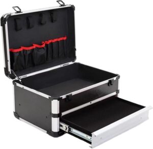 ⚡ Elektro & Technik – Leerer Aluminium-Werkzeugkasten mit Schubladen, tragbarer Multi-Werkzeug-Aufbewahrungskoffer für Werkzeuge, Elektrokoffer, Ausrüstung, Organizer-Box (36 x 27 x 22 cm)