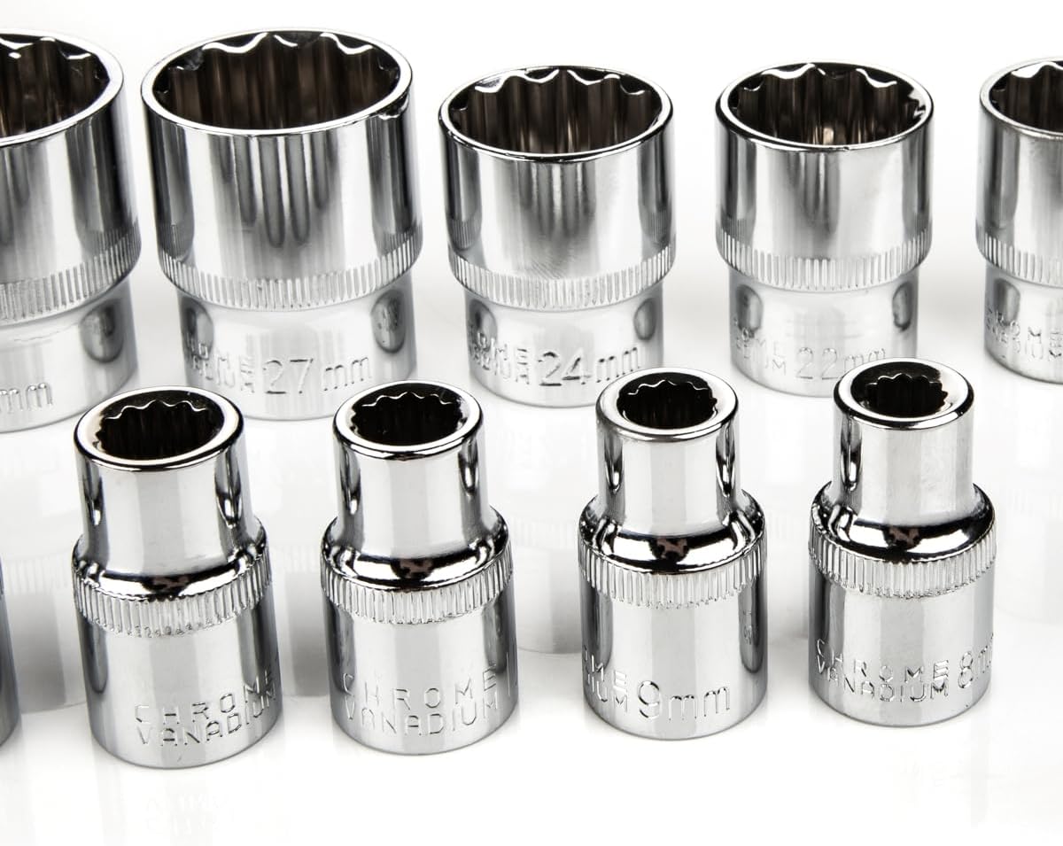 🚗 KFZ & Werkstatt – LST 19-Piece Socket Spanner Set Multi-Tooth Torx 1/2 Inch Tool Socket Nuts 8-32 mm – Bild 7