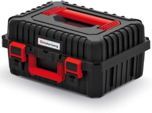⚒️ Bau & Montage – Kistenberg Machine Case Tool Box for Power Tools Toolbox (Foam Insert Inside, 2 Handles for Easy Carry, Dustproof, ABS Clasps, Black, 445 x 360 x 216 mm)