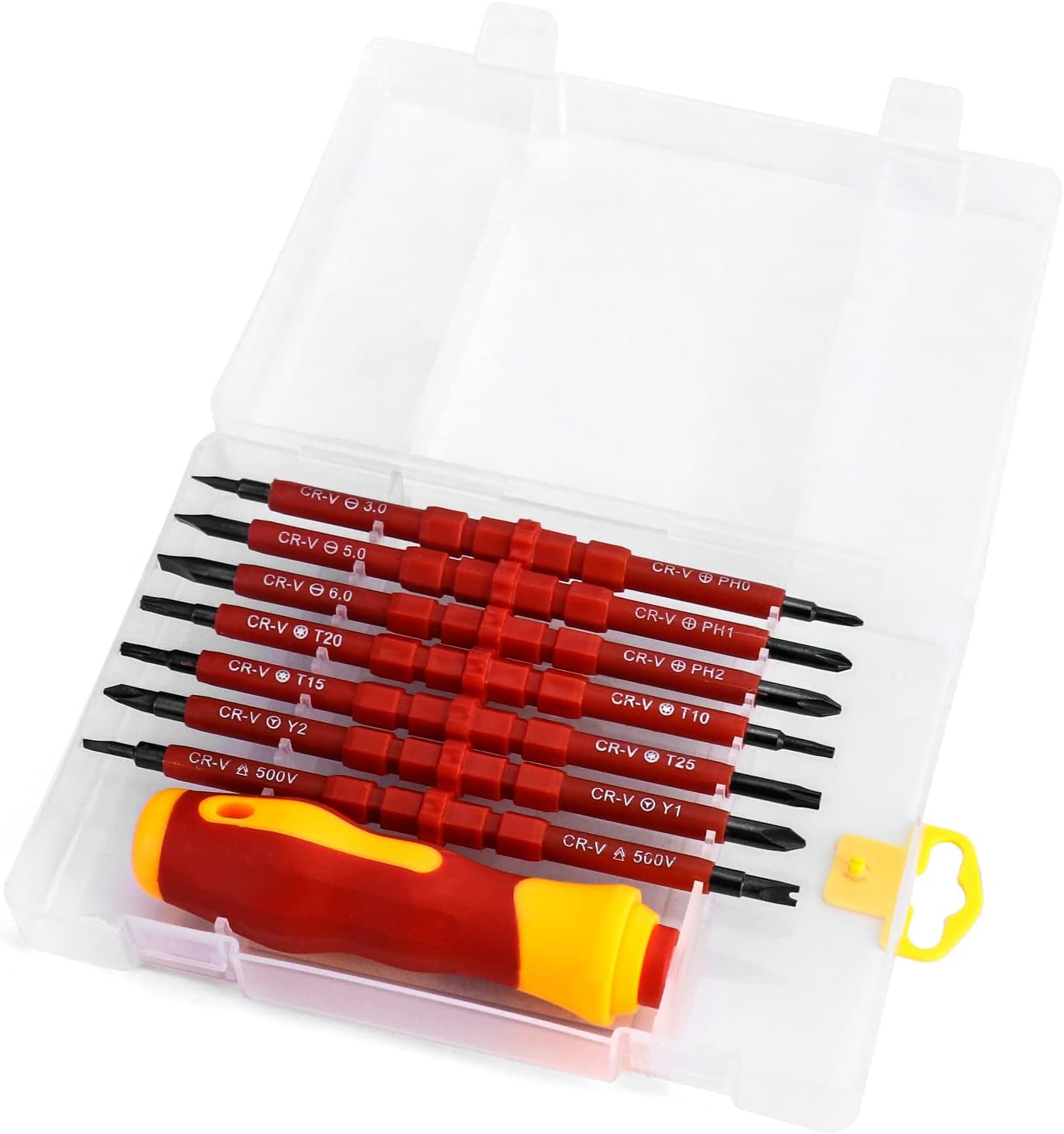 ⚡ Elektro & Technik – QWORK® Isolierter Elektriker-Schraubendreher-Satz 14 in 1 mit isoliertem Griff, Elektriker-Reparaturwerkzeug-Set – Bild 7
