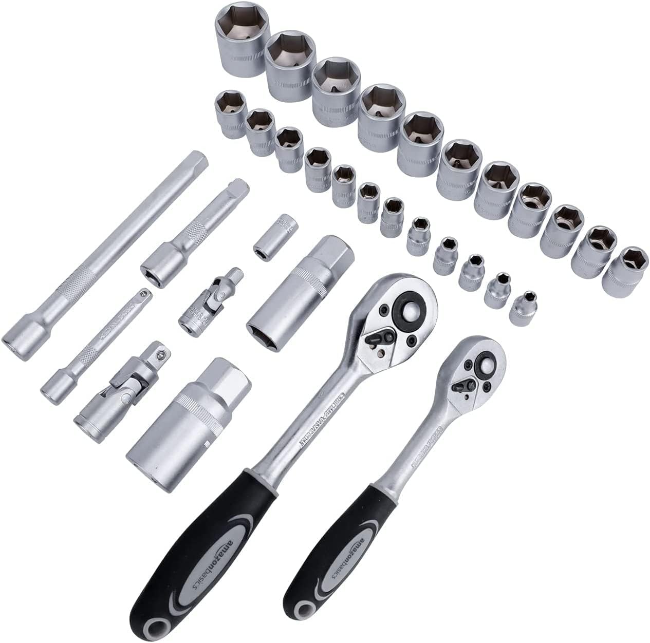 🚗 KFZ & Werkstatt – Amazon Basics 65 Piece Household Tool Kit - Black, Grey – Bild 3