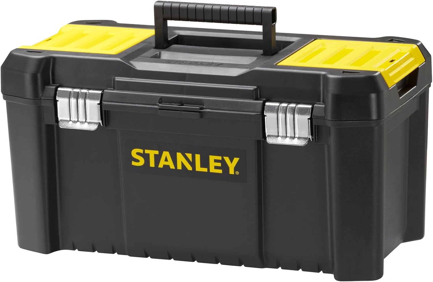 ⚒️ Bau & Montage – Stanley STST1-75521 Essential 19-Zoll-Werkzeugkasten mit Metallverschlüssen, Schwarz/Gelb, Zoll