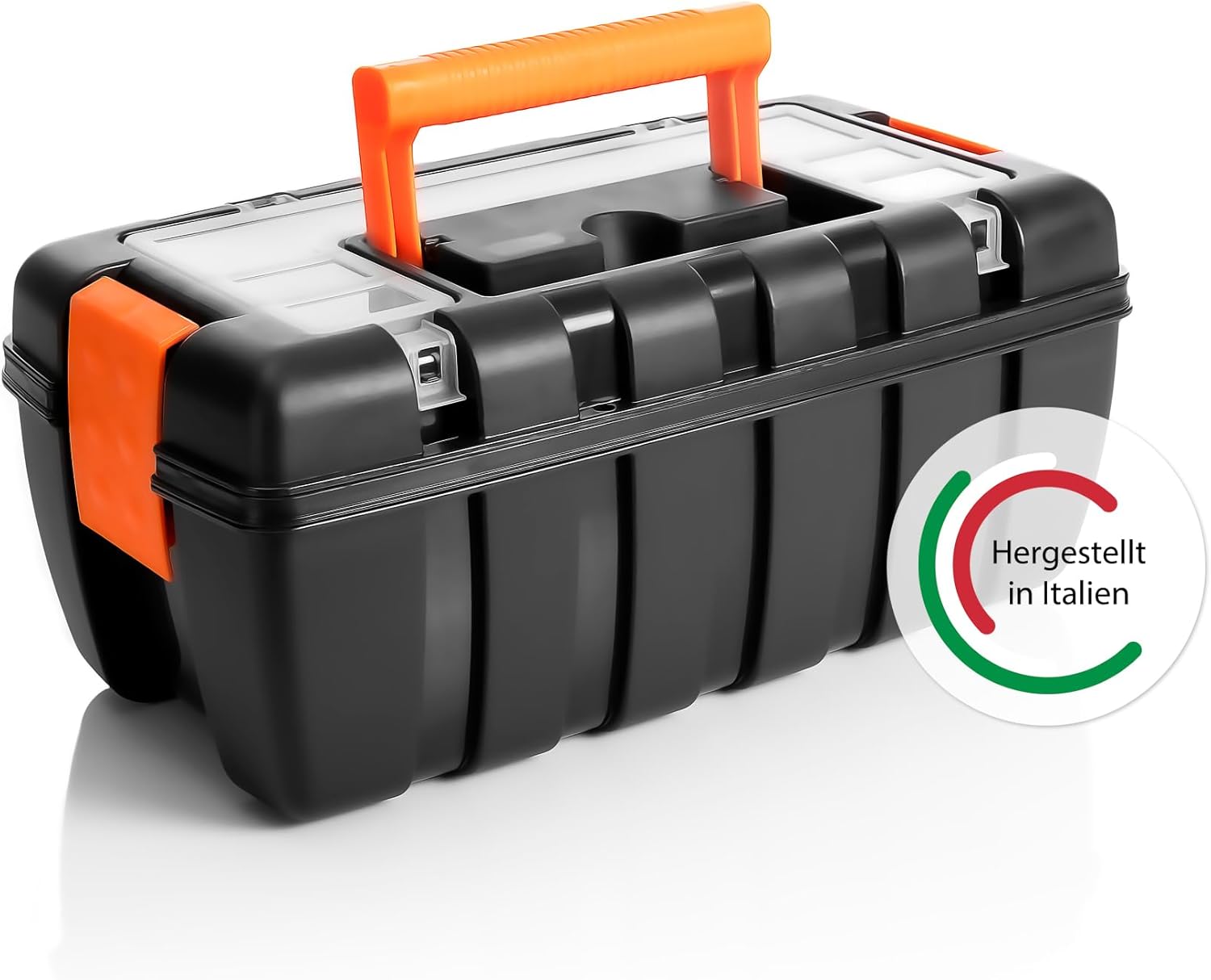 🔥 Angebote & Aktionen – BigDean Empty Tool Box 37 x 20 x 16 cm - Made of Shatterproof Plastic - with Inner Shelf and Small Parts Magazine - Made in Italy – Bild 6