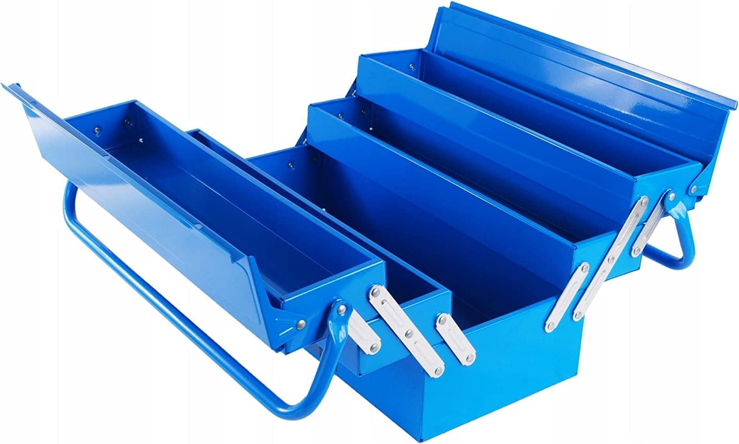 🔥 Angebote & Aktionen – Högert Technik Metal Tool Box for Tools and Small Parts - Tool Box/Tool Box - 45 cm x 20.5 cm x 20 cm - Box with Fully Accessible Compartments - Sturdy Case – Bild 2