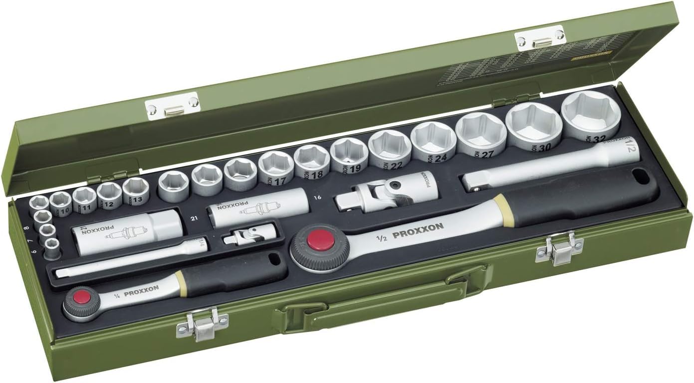 🚗 KFZ & Werkstatt – Proxxon 23020 Socket Set, Multi-Colour, 1/4-1/2-Inch Set of 27 Pieces