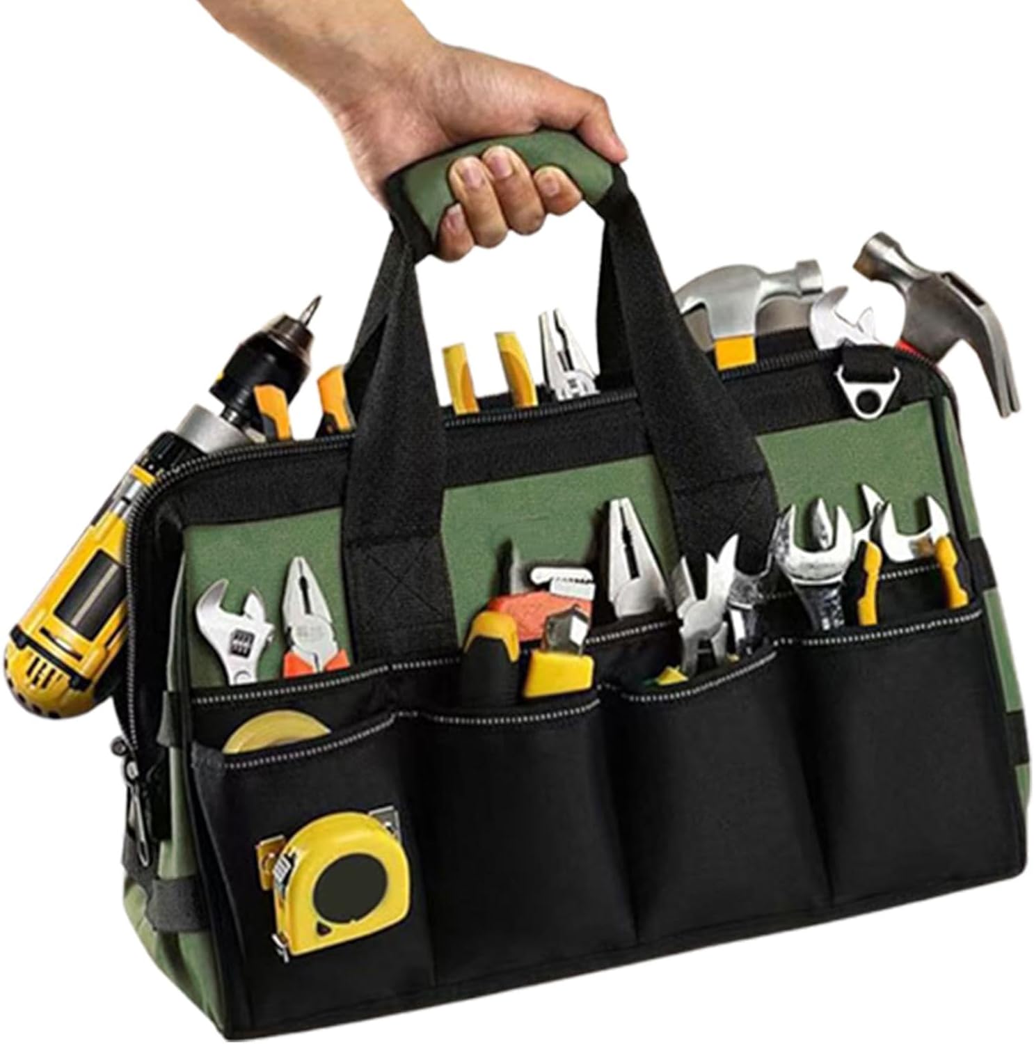 ⚡ Elektro & Technik – Werkzeugtasche für Elektriker, robuster Werkzeugkoffer mit mehreren Taschen, multifunktionale breite Öffnung, Werkzeugkoffer mit Griff für Reisearbeiten
