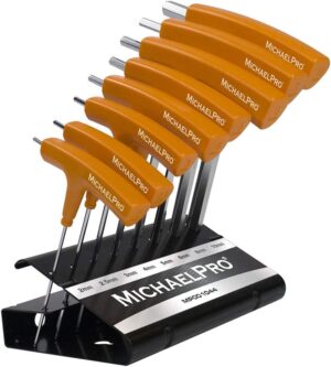 🚗 KFZ & Werkstatt – MichaelPro MP001044 Allen Key Set 8 Pieces - Double-Sided Ball Head Allen Key Set with Handle - Allen Key Set with Practical Storage Stand (Metric)