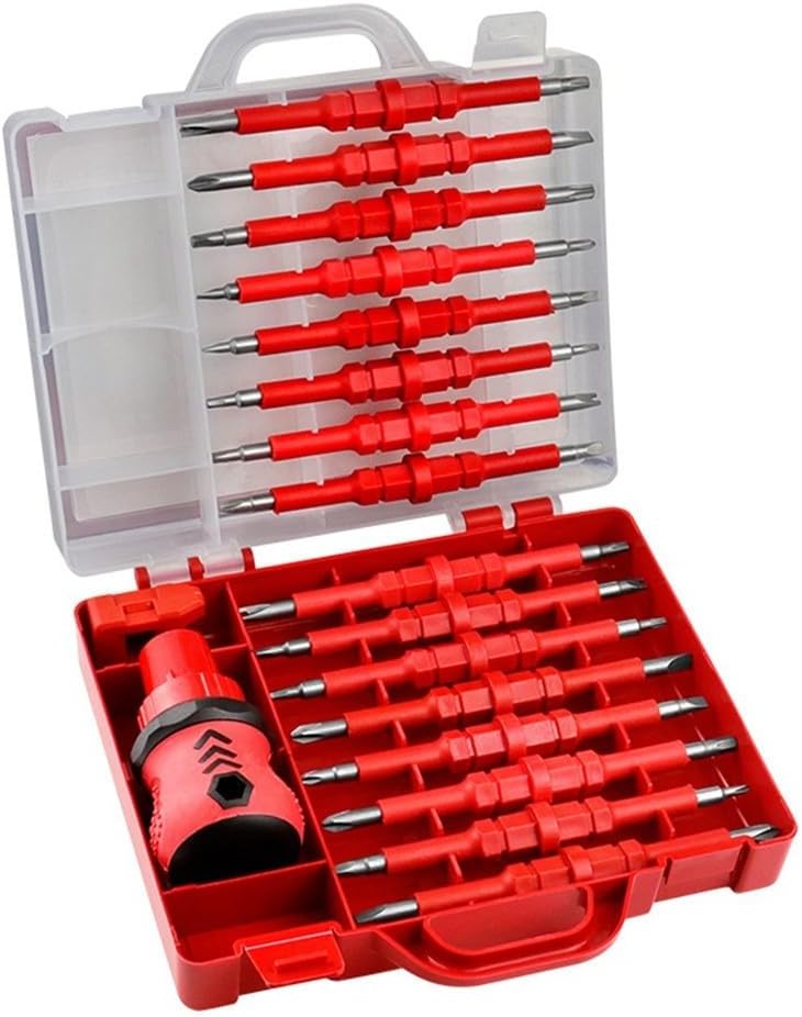 ⚡ Elektro & Technik – Isolierter Schraubendreher-Satz, 34-teiliges Elektriker-Werkzeugset mit magnetischen Bits, Chrom-Vanadium-Stahl, ergonomischer Griff für Reparatur und Wartung zu Hause – Bild 3