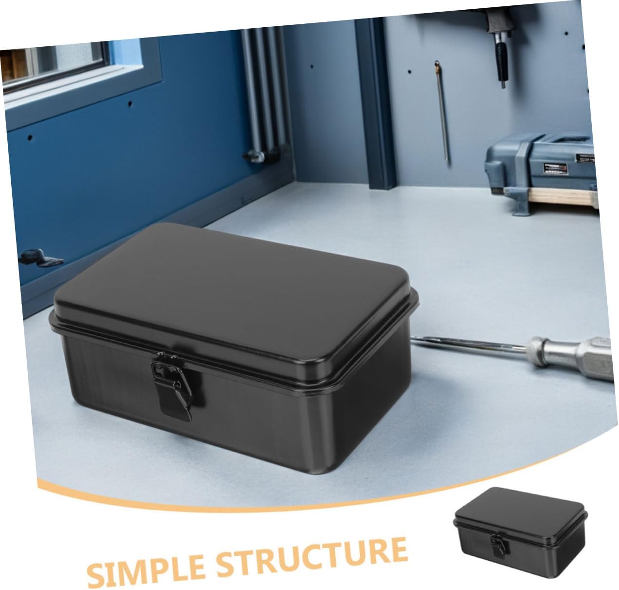 🚗 KFZ & Werkstatt – Portable Tool Box Made of Thick Iron, Small Metal Box with Secure Closure, Compact Storage Box for DIY and Car Mechanics – Bild 7