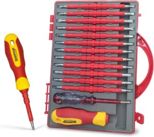 ⚡ Elektro & Technik – 26-teiliges isoliertes Schraubendreher-Set, Schraubendreher-Set mit Aufbewahrungsbox, Spannungsprüfer, Elektriker-Schraubendreher für Heimwerker-Reparaturen