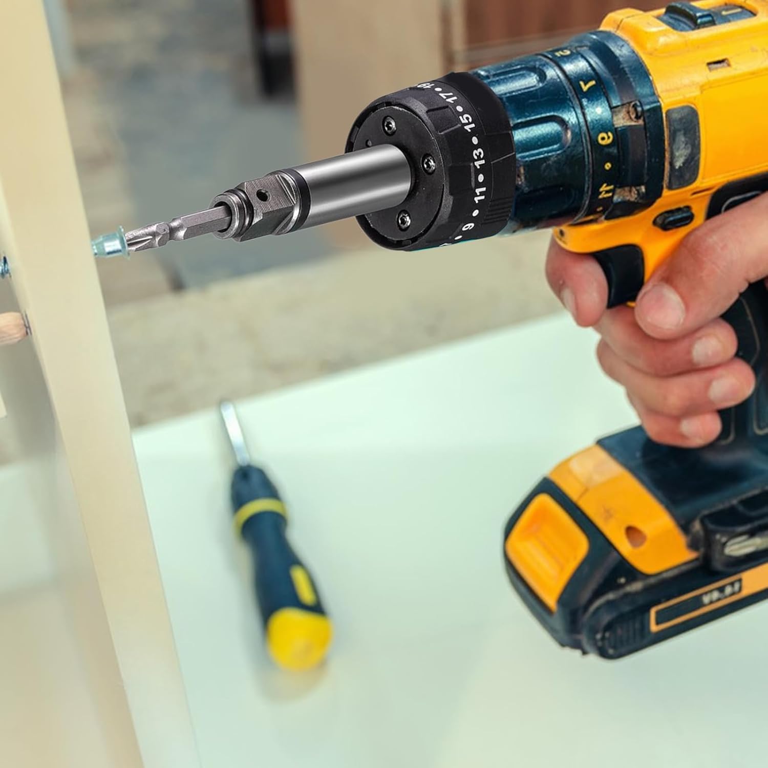 ⚒️ Bau & Montage – Akkuschrauber, tragbare Bohrmaschine, Wendewelle für Elektronik, Bau, Haushalt, Handwerk, Werkstatt, Montage, Heimwerken – Bild 9