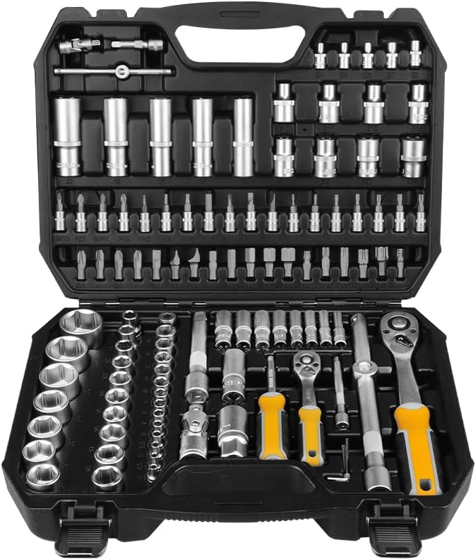 🚗 KFZ & Werkstatt – Hoteche Socket Spanner Set 110 Pieces 1/4 Inch & 1/2 Inch Tool Box Set - Professional Tool Set