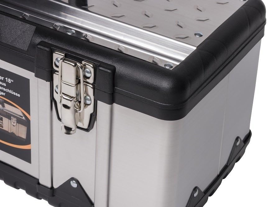 🔥 Angebote & Aktionen – Kreher Professional Stainless Steel Tool Case Set: XXL 23 inch Professional Case 58 x 30 x 25 cm + XL 18 inch Professional Case 47 x 23 x 20 cm Lockable, with tool carrier, metal clasps, cutting device. – Bild 4
