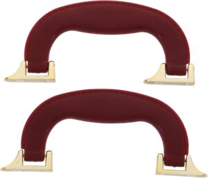⚒️ Bau & Montage – NUOBESTY 2 Stück rote Gepäckgriffe aus PU-Leder für Koffer, Ledergriffe für Schubladen, Ersatzteile, ergonomischer Griff