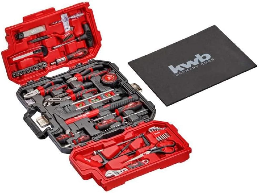 🔥 Angebote & Aktionen – kwb 70 Piece Tool Set - Sturdy Plastic Case with Carry Handle for Carrying and Hanging, High Quality Tool Kit Ideal for Workshop and Household