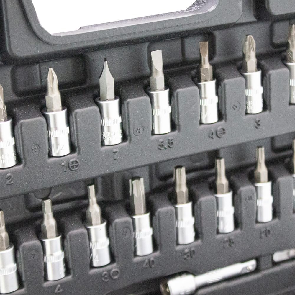 🔥 Angebote & Aktionen – BITUXX Tool Box 53-Piece Tool Ratchet Box 1/4 Inch Ratchet Box Socket Extensive 1/4 Inch Ratchet Set Including Nuts and Adapter – Bild 6