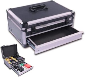 ⚡ Elektro & Technik – Abschließbarer Werkzeugkoffer aus Aluminium mit Tragegriff und Schublade, tragbare Aufbewahrungslösung für Elektriker, Techniker und Ingenieure