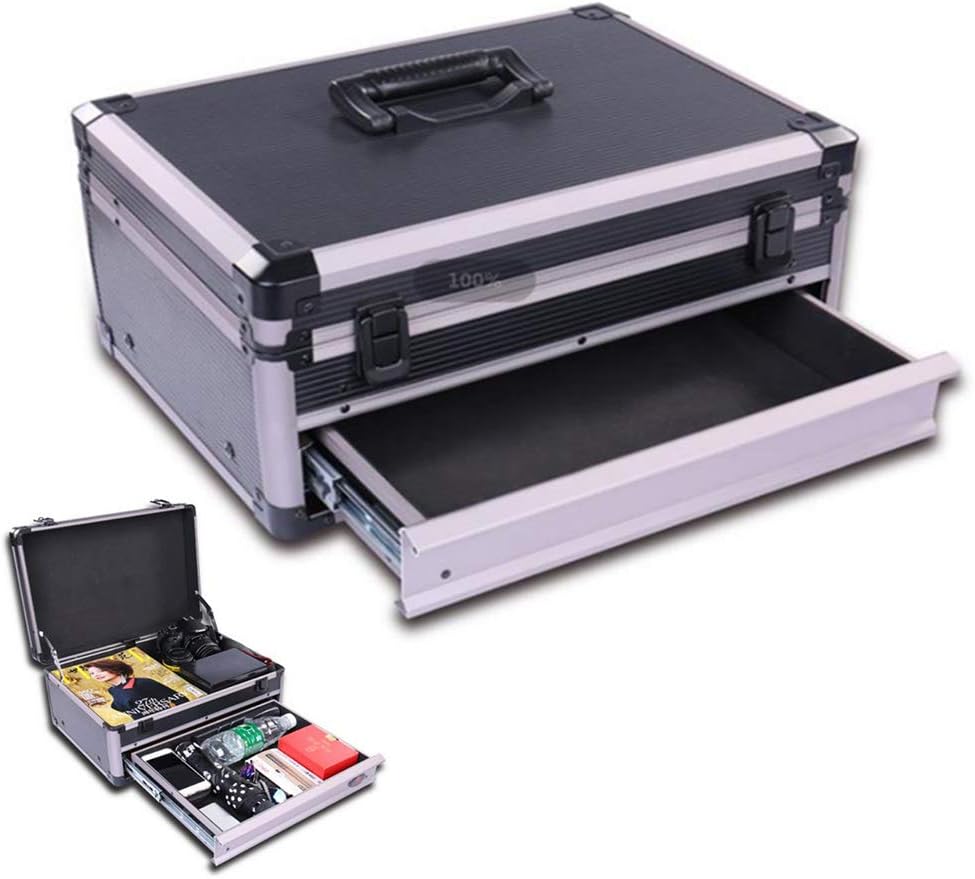 ⚡ Elektro & Technik – Abschließbarer Werkzeugkoffer aus Aluminium mit Tragegriff und Schublade, tragbare Aufbewahrungslösung für Elektriker, Techniker und Ingenieure