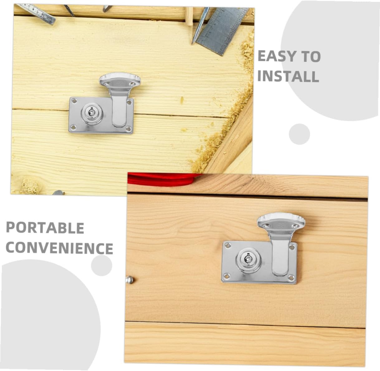 ⚒️ Bau & Montage – 4 Stück Teiliges Retro Metallverschluss Antikes Design Kleine Schlossriegel für Holzkisten Praktische Überfälle für Koffer Schmuckkästchen und Werkzeugkoffer Einfache Montage – Bild 3