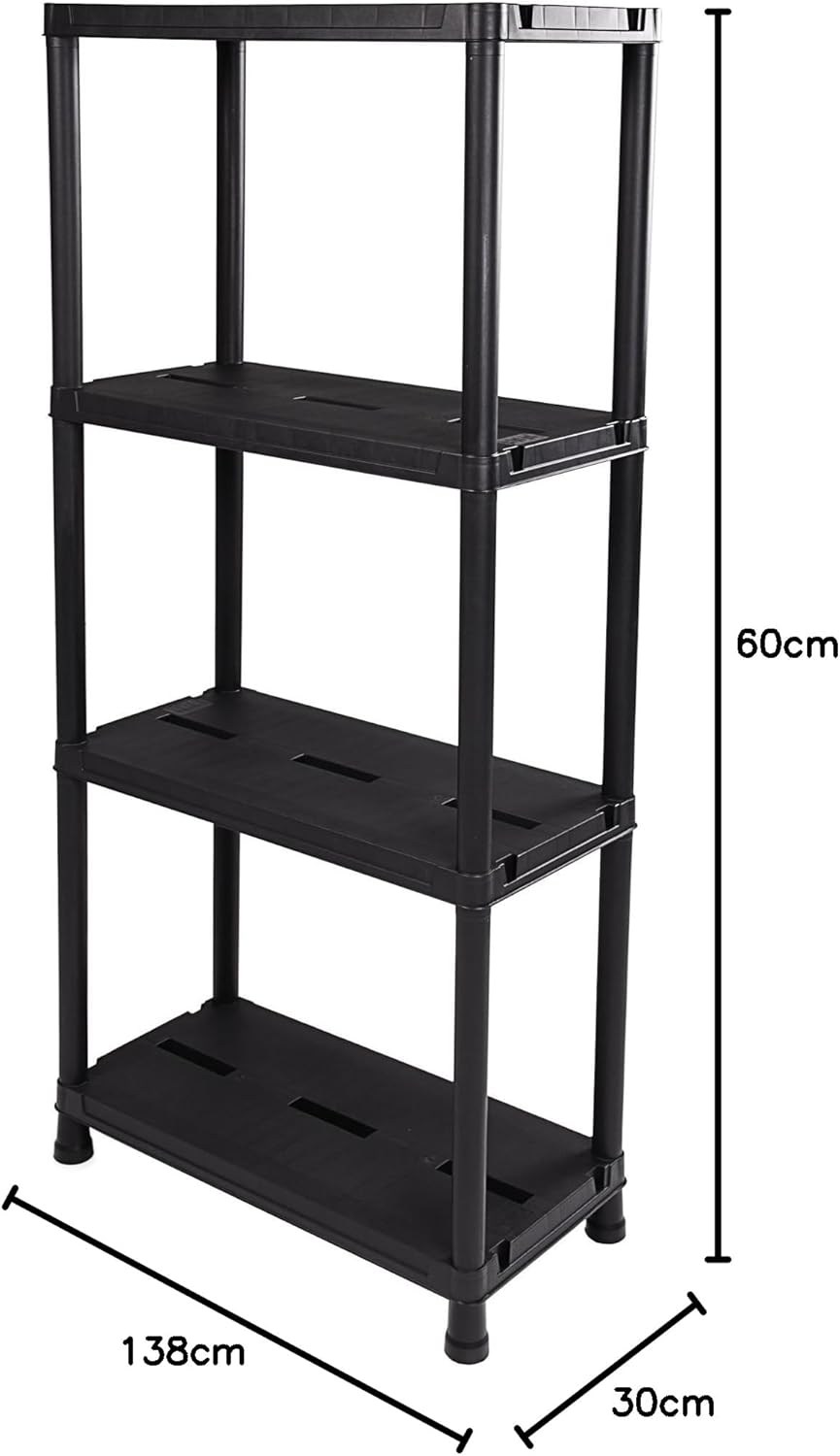 ⚒️ Bau & Montage – Ondis24 Regal, 60 x 30 x 138 (H) cm, 12 Zoll Steckregal, Kunststoff, Anthrazit, maximale Belastung 100 kg – Doppelpack – Bild 3