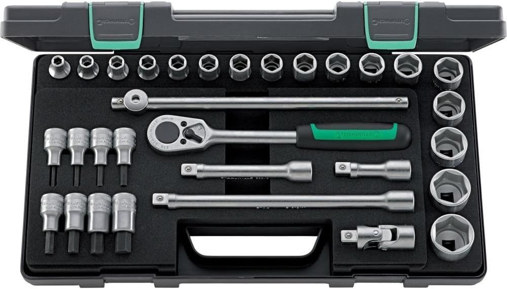🚗 KFZ & Werkstatt – Stahlwille 52/54/25/6 KN" 52" Socket Set, Silver/Black, Set of 31 Pieces