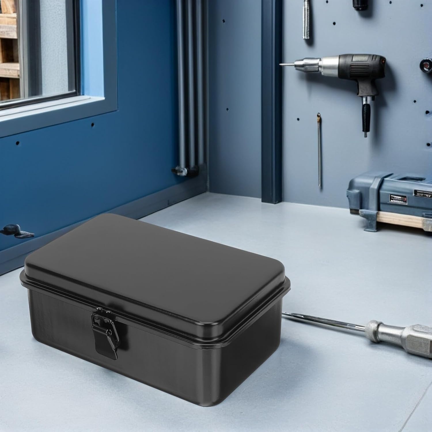 🚗 KFZ & Werkstatt – Portable Tool Box Made of Thick Iron, Small Metal Box with Secure Closure, Compact Storage Box for DIY and Car Mechanics – Bild 4