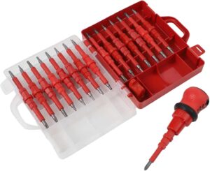 ⚡ Elektro & Technik – Isolierter Schraubendreher-Satz, 34-teiliges Elektriker-Werkzeugset mit magnetischen Bits, Chrom-Vanadium-Stahl, ergonomischer Griff für Reparatur und Wartung zu Hause