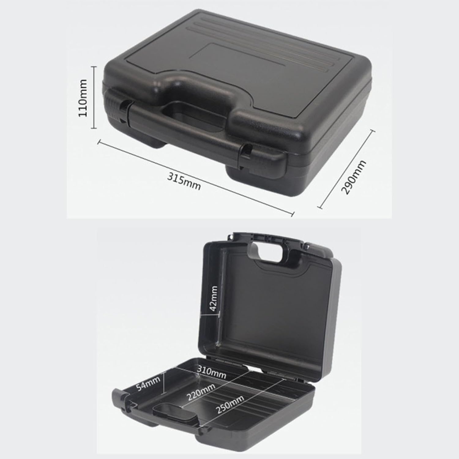 ⚡ Elektro & Technik – Werkzeugkoffer Transportbox Materialkoffer Werkzeugkasten Sturzresistenter Hartschalenkoffer Aus Polypropylen mit Griff für Elektriker Außendienst Un, 31,5x29x11cm – Bild 5