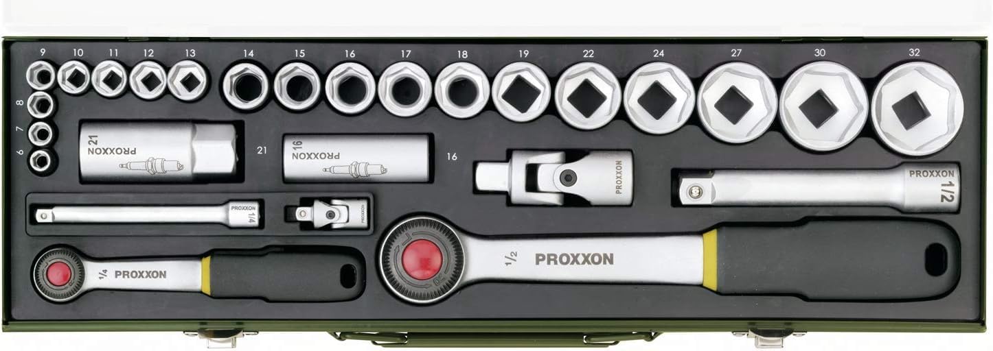 🚗 KFZ & Werkstatt – Proxxon 23020 Socket Set, Multi-Colour, 1/4-1/2-Inch Set of 27 Pieces – Bild 2