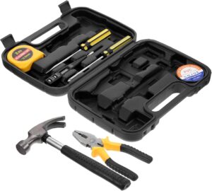 🔥 Angebote & Aktionen – Werkzeugkoffer mit Hammer Schraubendreher Maßband Zange Cutter Robuster Heimwerker Werkzeugkasten für Auto Reparatur und Haushalt Tragbar und Vielseitig Einsetzbar